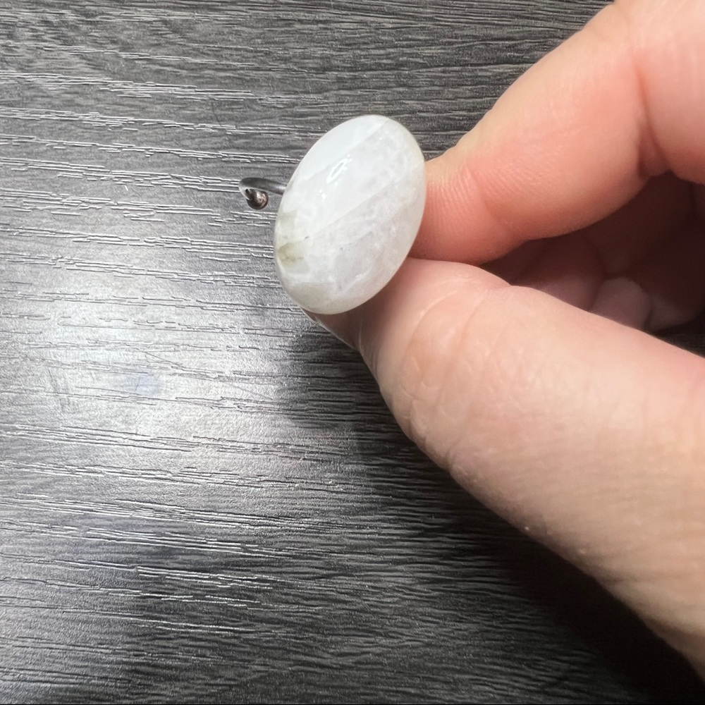 White Stone Statement Ring - image 5